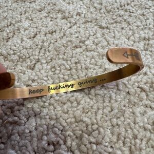 Engraved copper Cuff Bracelet